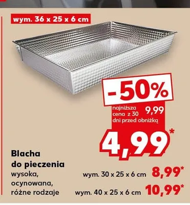 Blacha do pieczenia wysoka, ocynowana 30x25x6 cm promocja w Kaufland