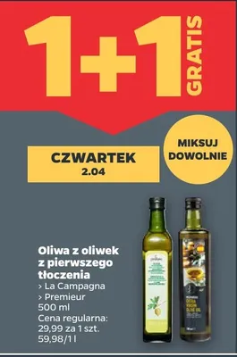 Oliwa z oliwek z pierwszego tłoczenia Premieur promocja w Netto