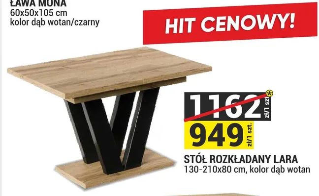 Stół rozkładany Lara promocja w Merkury Market