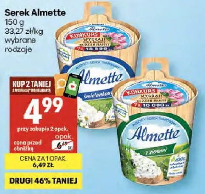 Serek Almette promocja w Delikatesy Centrum