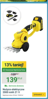 Nożyce elektryczne 2000mAh 21V promocja w ERLI