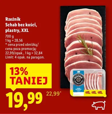 Schab bez kości, plastry, XXL Rzeźnik promocja w Lidl