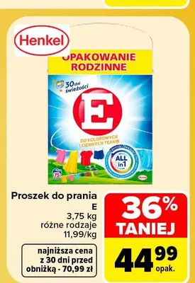Proszek do prania E promocja w Carrefour