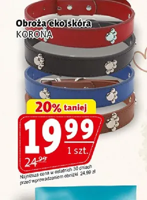Obroża eko skóra Korona promocja w Prim Market