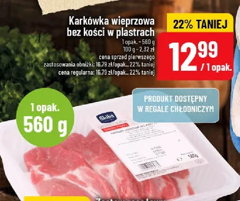 Karkówka wieprzowa bez kości w plastrach Skiba promocja w POLOmarket