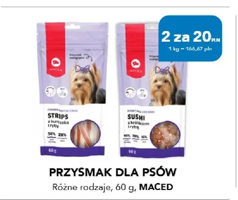 Przysmak dla psów Maced Strips z kurczaka i ryby promocja w Aquael zoo