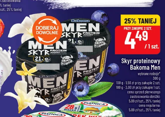 Skyr proteinowy Bakoma Men o smaku waniliowym promocja w POLOmarket