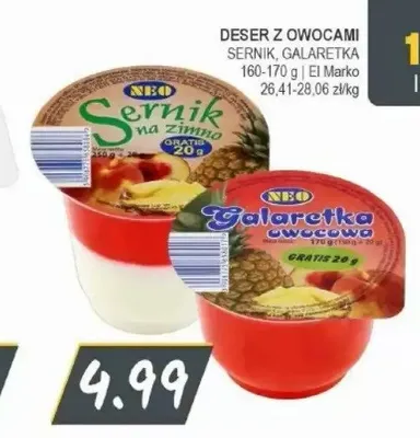 Deser z owocami Galaretka NBO promocja w Słoneczko