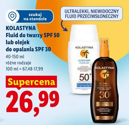 Olejek do opalania Kolastyna SPF 30 promocja w Lidl