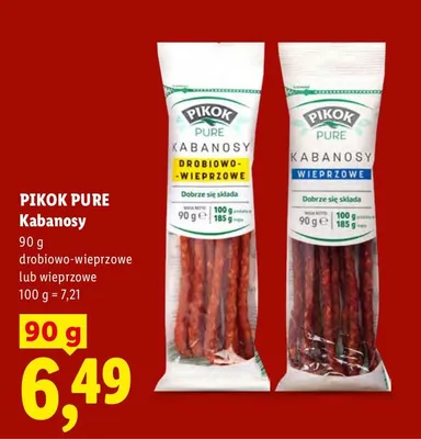 Kabanosy drobiowo-wieprzowe lub wieprzowe promocja w Lidl