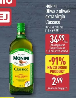 Oliwa z oliwek extra virgin Monini Classico promocja w Aldi