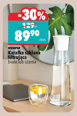 Karafka szklana filtrująca biała WESSPER promocja w Biedronka Home