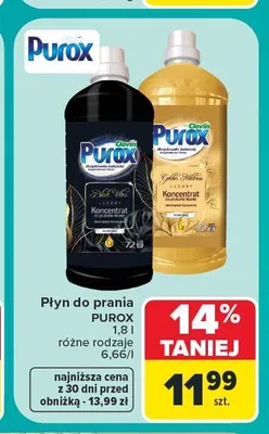 Płyn do prania Purox promocja w Carrefour