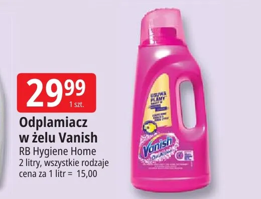 Odplamiacz w żelu Vanish promocja w Leclerc
