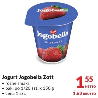 Jogurt Jogobella Zott promocja w Makro