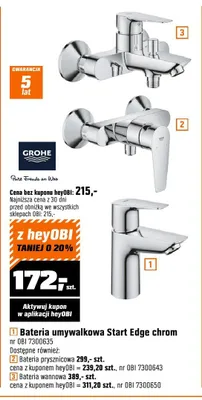 Bateria umywalkowa Start Edge chrom GROHE promocja w OBI