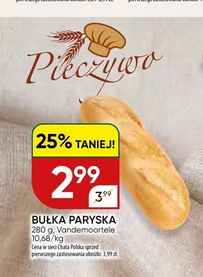 Bułka paryska Vandemoortele promocja w Chata Polska