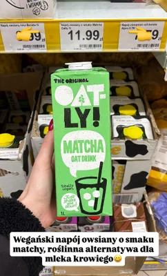 Napój owsiany o smaku matcha promocja w Dino