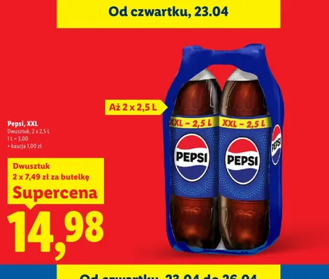 Napój gazowany Pepsi XXL promocja w Lidl
