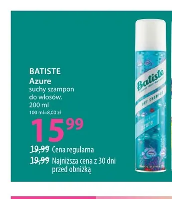 Azure suchy szampon do włosów Batiste promocja w Hebe