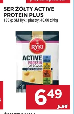 Ser żółty w plastrach Active Protein Plus SM Ryki promocja w Stokrotka