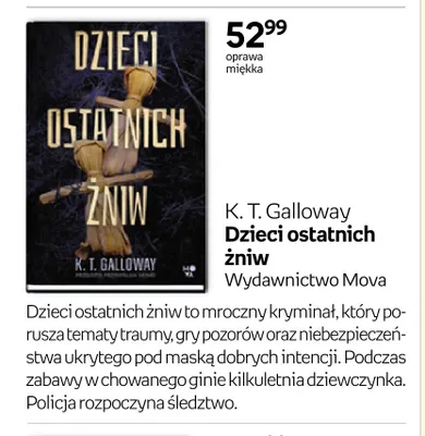 Książka Dzieci ostatnich żniw K. T. Galloway promocja w Empik