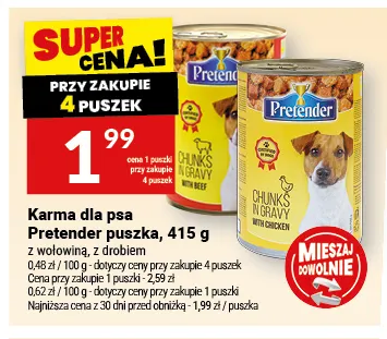 Karma dla psa Pretender puszka z drobiem promocja w Twój Market