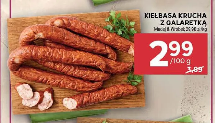 Kiełbasa krucha z galaretką Madej & Wróbel promocja w Stokrotka