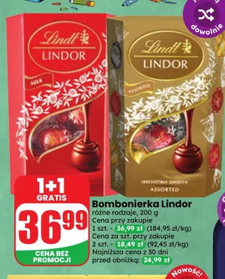 Bombonierka Lindor Milk Lindt promocja w Dino