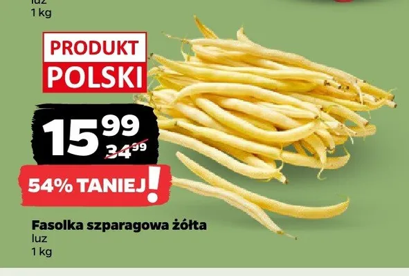 Fasolka szparagowa żółta polska promocja w Netto
