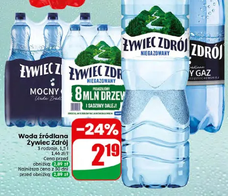 Woda źródlana niegazowana Żywiec Zdrój promocja w Dino