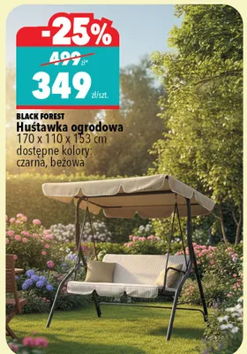 Huśtawka ogrodowa Black Forest 170x110x153cm beżowa promocja w Biedronka Home