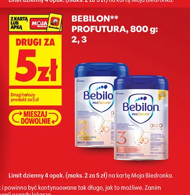 Mleko modyfikowane Bebilon Profutura 2 promocja w Biedronka