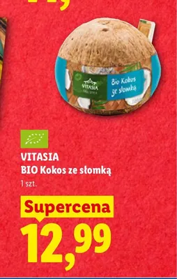 BIO Kokos ze słomką Vitasia promocja w Lidl