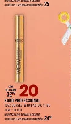 Tusz do rzęs KOBO PROFESSIONAL Wow Factor promocja w Drogerie Natura