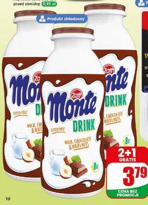 Napój Monte Drink Zott promocja w Dino