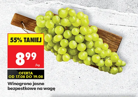 Winogrono jasne bezpestkowe promocja w Biedronka