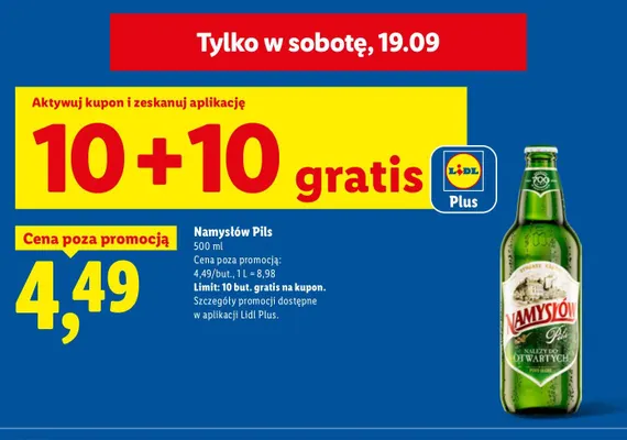 Piwo Namysłów Pils promocja w Lidl