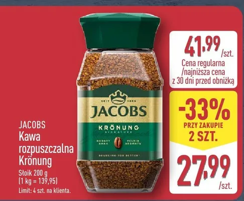 Kawa rozpuszczalna Krönung promocja w Aldi