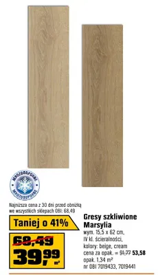 Gresy szkliwione Marsylia promocja w OBI