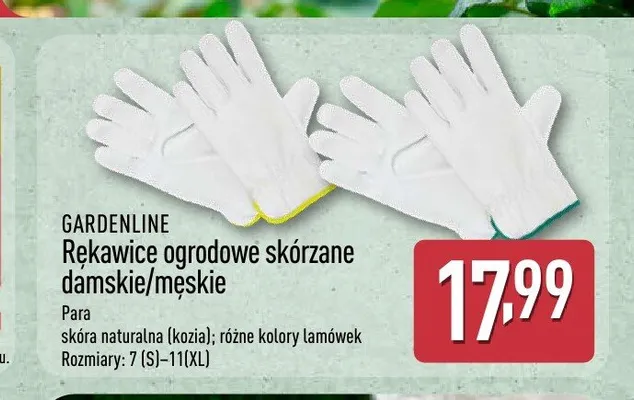 Rękawice ogrodowe skórzane męskie Gardenline promocja w Aldi