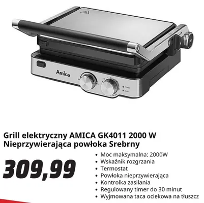 Grill elektryczny Amica GK4011 promocja w Media Markt