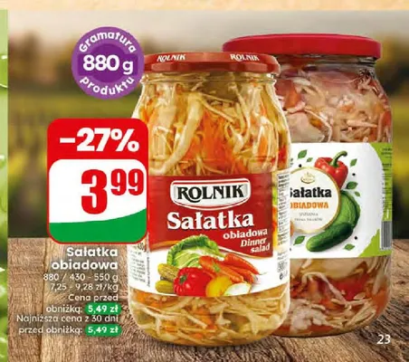 Sałatka obiadowa Rolnik promocja w Dino