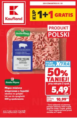 Mięso mielone wieprzowe z łopatki idealne na gołąbki lub sos do spaghetti Stoisko Mięsne promocja w Kaufland
