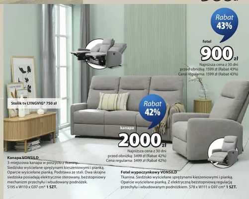 Kanapa Vonsild promocja w Jysk