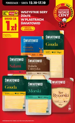Ser gouda w plastrach Światowid 1 kg promocja w Biedronka