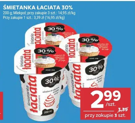 Śmietanka łaciata 30% promocja w Stokrotka
