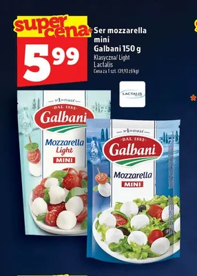 Ser mozzarella mini Galbani Light promocja w TOPAZ