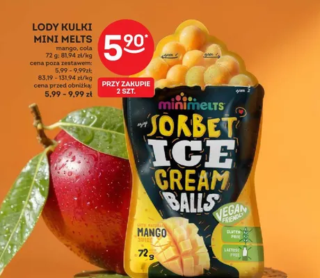 Lody kulki Mini Melts mango promocja w Żabka
