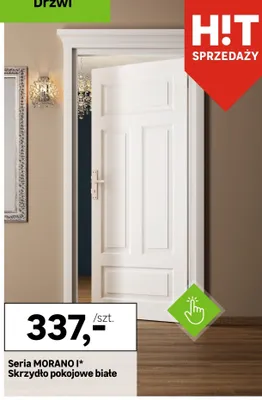 Drzwi Seria MORANO J* Skrzydło pokojowe białe promocja w Leroy Merlin